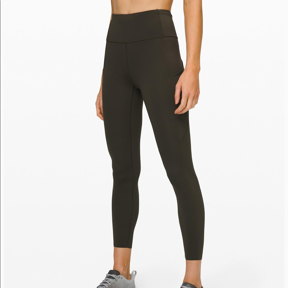 Lululemon Fast and Free Tight II 25” dark olive